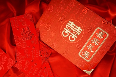 中国传统习俗道具结婚红包喜糖盒