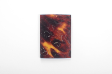 白色背景上的精美玳瑁花纹吊牌特写图片