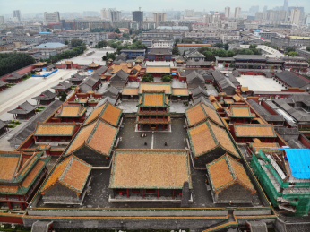 航拍辽宁沈阳故宫博物院