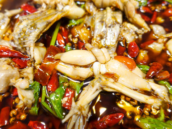 中国四川特色美食麻辣牛蛙