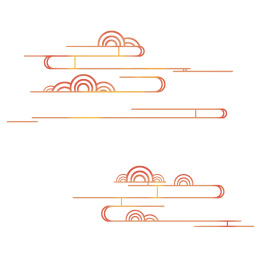 卡通手绘中国风祥云云纹插画