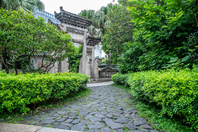 中国广东省佛山祖庙孔圣园花园景观