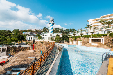 中国深圳南澳海贝湾夏日海滨风光