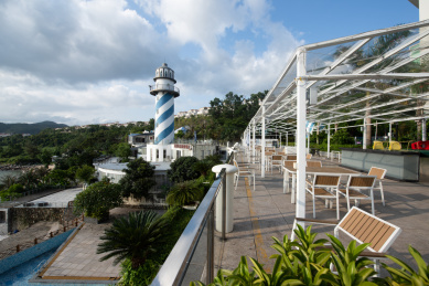 中国深圳南澳海贝湾夏日海滨风光