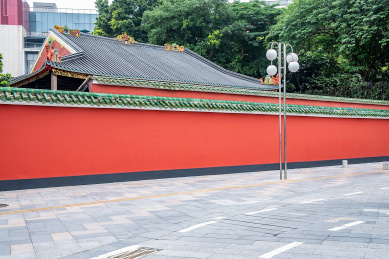 中国广东省佛山祖庙博物馆古建筑围墙红墙