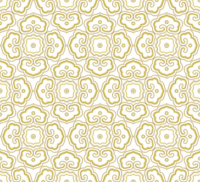 连续的黄色传统底纹纹样墙纸图案
