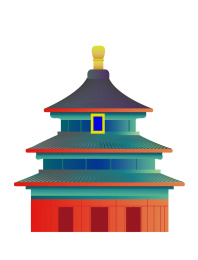 简约风格天坛祈年殿插画矢量设计素材