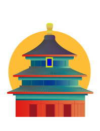 简约风格天坛祈年殿插画矢量设计素材