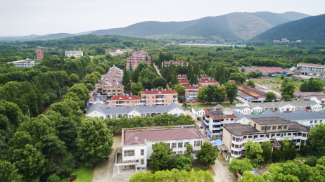 航拍中国上海市白茅岭夏季雨后风光