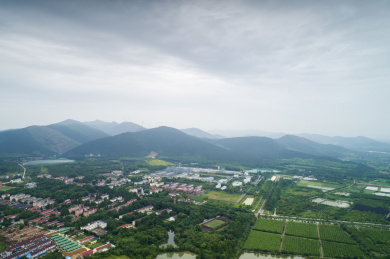 航拍中国上海市白茅岭夏季雨后风光