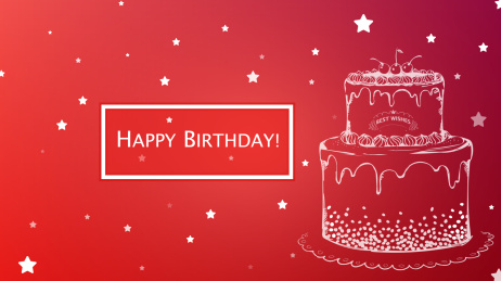 红色背景生日主题矢量海报