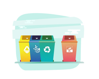 垃圾分类矢量插画设计素材