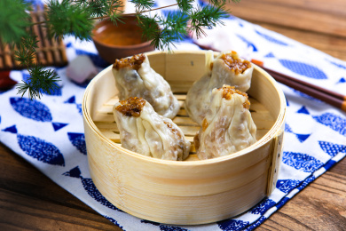 中国传统面点美食干蒸烧麦