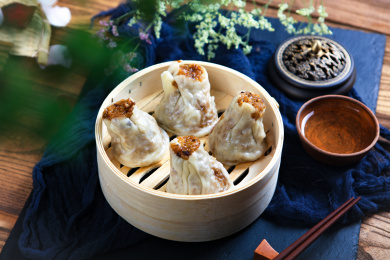 中国传统面点美食干蒸烧麦