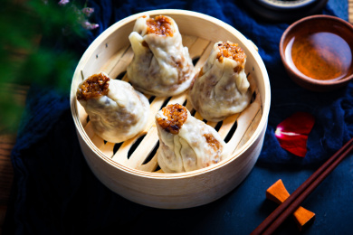 中国传统面点美食干蒸烧麦