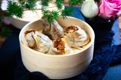 中国传统面点美食干蒸烧麦