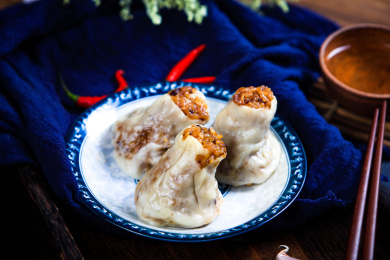 中国传统面点美食干蒸烧麦