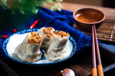 中国传统面点美食干蒸烧麦