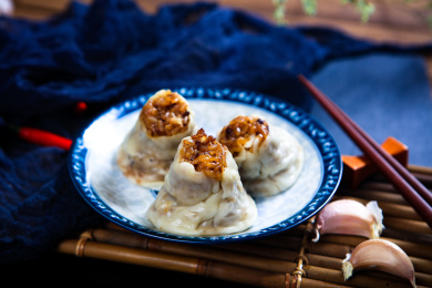 中国传统面点美食干蒸烧麦