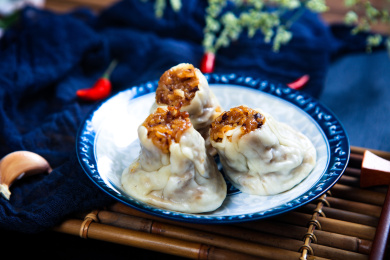 中国传统面点美食干蒸烧麦