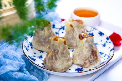 中国传统面点美食干蒸烧麦