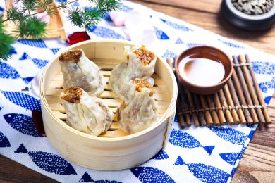 中国传统面点美食干蒸烧麦