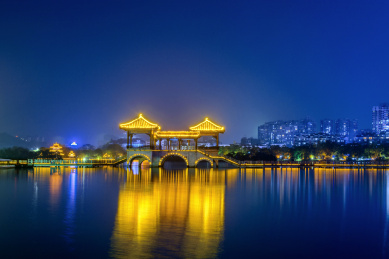 中国广东惠州西湖夜景风光