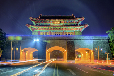 中国广东惠州朝京门夜景风光