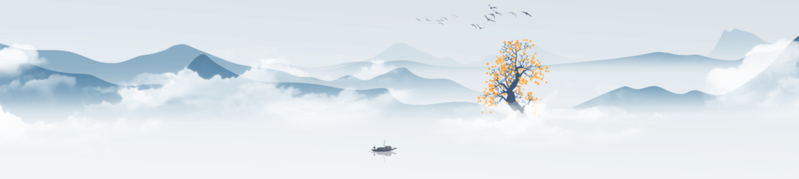 原创宽屏中国风意境水墨山水风景画
