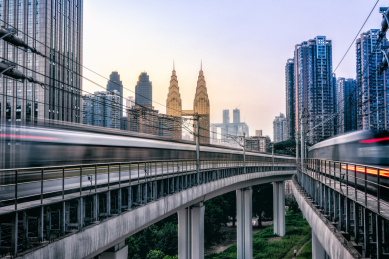 重庆海棠溪轻轨站夜景风光