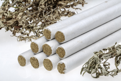 中药材艾灸条和原料干艾草