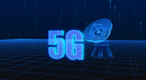 5G基站建设科技技术5G网络建设三维海报背景