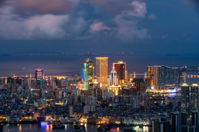 中国澳门城市风光夜景