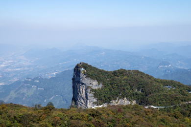 中国湖南张家界天门山景区玉壶峰风光特写
