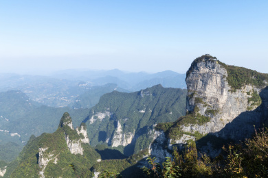 中国湖南张家界天门山景区玉壶峰风光