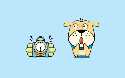 呆萌小狗突然看到炸弹的现场