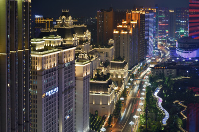 贵阳花果园城市建筑风光夜景