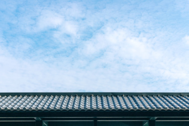 中国风古式建筑瓦棚屋檐屋脊