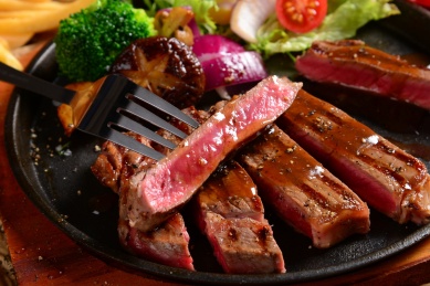 steak medium rare beef with spices