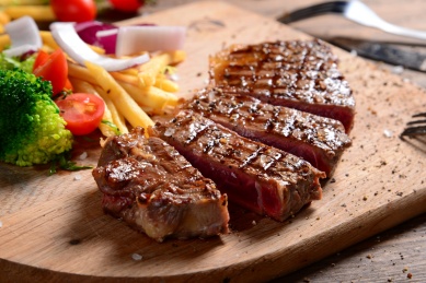 steak medium rare beef with spices