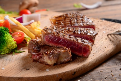 steak medium rare beef with spices