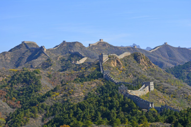 蜿蜒的金山岭长城，北京密云