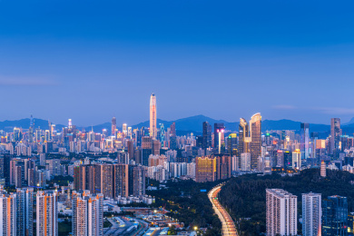 深圳福田金融区建筑群城市景观