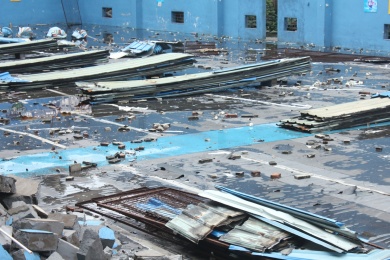 建筑重建拆迁后的一片废墟