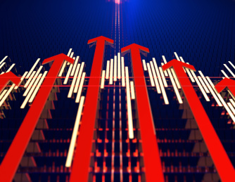 金融股市经济信息图表，成功箭头与事业成功，经济提升