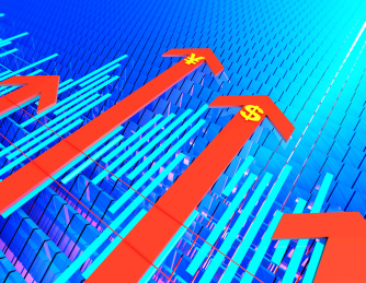 金融股市信息图表，经济竞争与合作对抗，互赢与团队，人民币与美元