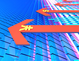 金融股市信息图表，经济竞争与合作对抗，互赢与团队，人民币与美元