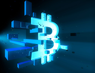 金融网络数据科技，数据存储与传输，货币符号，比特币