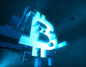 金融网络数据科技，数据存储与传输，货币符号，比特币