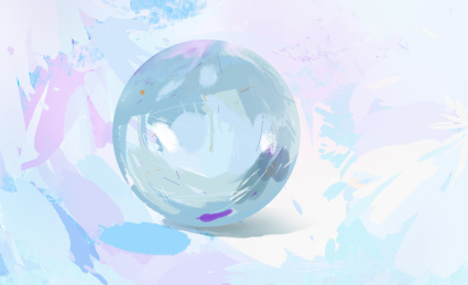 蓝色水晶玻璃球元素插画素材